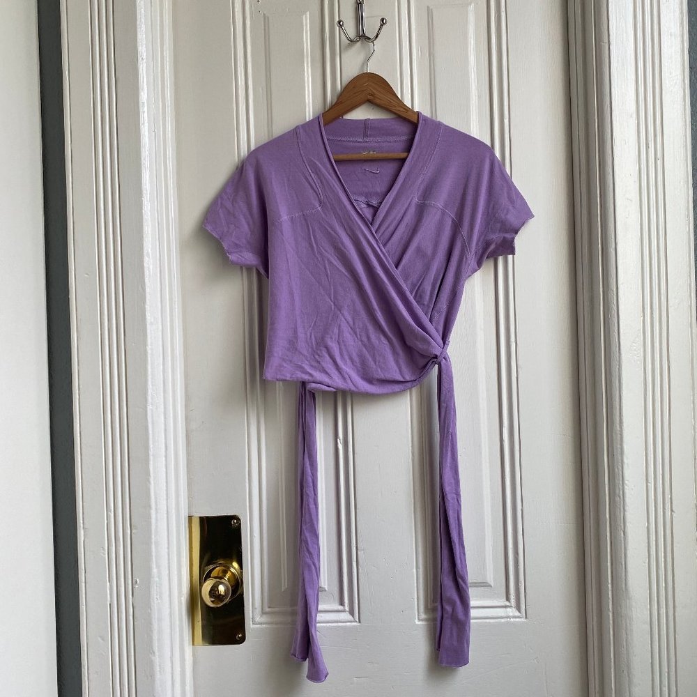 Nike Purple Short Sleeve Body Wrap Top